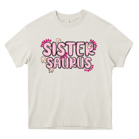 Cream sister saurus Heavy Core Tee - MaliasSmallBusiness