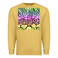 Antique Gold neon rainbow safari seamless pattern Premium Sweatshirt - BundleAndBundleShop