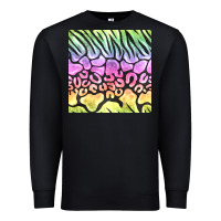Black neon rainbow safari seamless pattern Premium Sweatshirt - BundleAndBundleShop