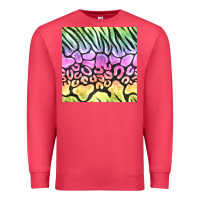 Cardinal neon rainbow safari seamless pattern Premium Sweatshirt - BundleAndBundleShop