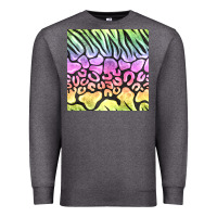 Charcoal Heather neon rainbow safari seamless pattern Premium Sweatshirt - BundleAndBundleShop