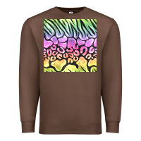 Chestnut neon rainbow safari seamless pattern Premium Sweatshirt - BundleAndBundleShop