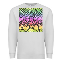 Dove Grey neon rainbow safari seamless pattern Premium Sweatshirt - BundleAndBundleShop