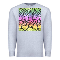 Heather Grey neon rainbow safari seamless pattern Premium Sweatshirt - BundleAndBundleShop