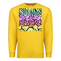 Lemon neon rainbow safari seamless pattern Premium Sweatshirt - BundleAndBundleShop
