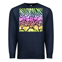 Navy neon rainbow safari seamless pattern Premium Sweatshirt - BundleAndBundleShop