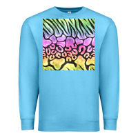 Ocean Blue neon rainbow safari seamless pattern Premium Sweatshirt - BundleAndBundleShop