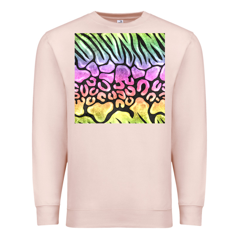 Neon Rainbow Safari Seamless Pattern Premium Sweatshirt by BundleAndBundleShop | Teevron