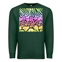Sports Green neon rainbow safari seamless pattern Premium Sweatshirt - BundleAndBundleShop