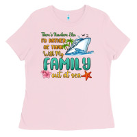 Bubblegum Pink there's nowhere else i'd rather be than with my fa Ladies Tee - MaliasSmallBusiness