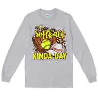 Moon Dust It's a Softball kinda day leopard Long Sleeve Tee - NancyCooperArtShop