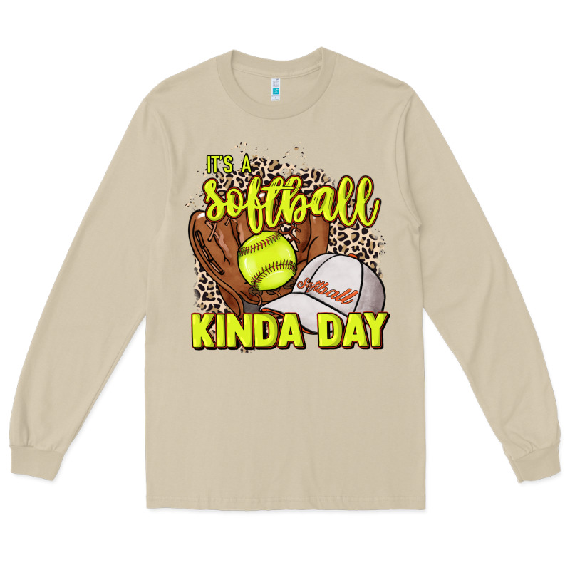 It's A Softball Kinda Day Leopard Long Sleeve Tee by NancyCooperArtShop | Teevron