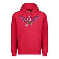 Cardinal Breast Cancer ribbon with angel wings Premium Hoodie - FaDigitalArtStudio