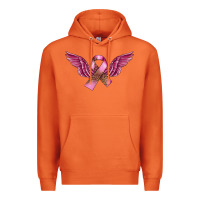 Carrot Breast Cancer ribbon with angel wings Premium Hoodie - FaDigitalArtStudio