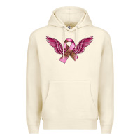 Sandshell Breast Cancer ribbon with angel wings Premium Hoodie - FaDigitalArtStudio