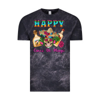 Cloud Black Happy Cinco De Mayo Mexican Skull Tequila Bottle Roses Cactus Vintage Tee - Artiststas