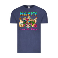 Vintage Denim Happy Cinco De Mayo Mexican Skull Tequila Bottle Roses Cactus Vintage Tee - Artiststas