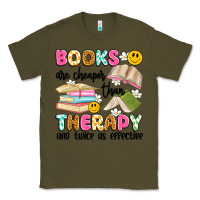 Army Green books are cheaper than therapy and twice as effective Classic Tee - Artiststas
