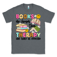 Charcoal Heather books are cheaper than therapy and twice as effective Classic Tee - Artiststas