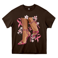 Chocolate Brown cancer high heels Heavy Core Tee - MaliasSmallBusiness