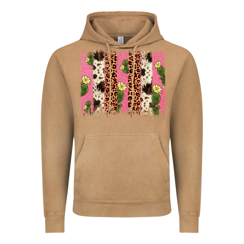 Cactus Leopard Cowhide Brush Stroke Vintage Hoodie by Artiststas | Teevron