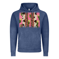 Vintage Denim cactus leopard cowhide brush stroke Vintage Hoodie - Artiststas