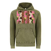 Vintage Olive cactus leopard cowhide brush stroke Vintage Hoodie - Artiststas