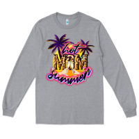Heather Grey Hot Mom summer Long Sleeve Tee - NancyCooperArtShop