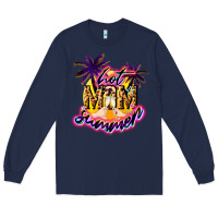 Navy Hot Mom summer Long Sleeve Tee - NancyCooperArtShop