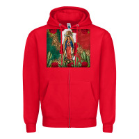 Red Our Lady Of Guadalupe Mexican Flag Roses Cactus Zipper Hoodie - FaDigitalArtStudio