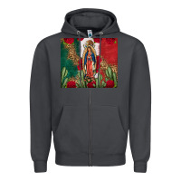 Smoke Our Lady Of Guadalupe Mexican Flag Roses Cactus Zipper Hoodie - FaDigitalArtStudio