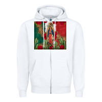 White Our Lady Of Guadalupe Mexican Flag Roses Cactus Zipper Hoodie - FaDigitalArtStudio