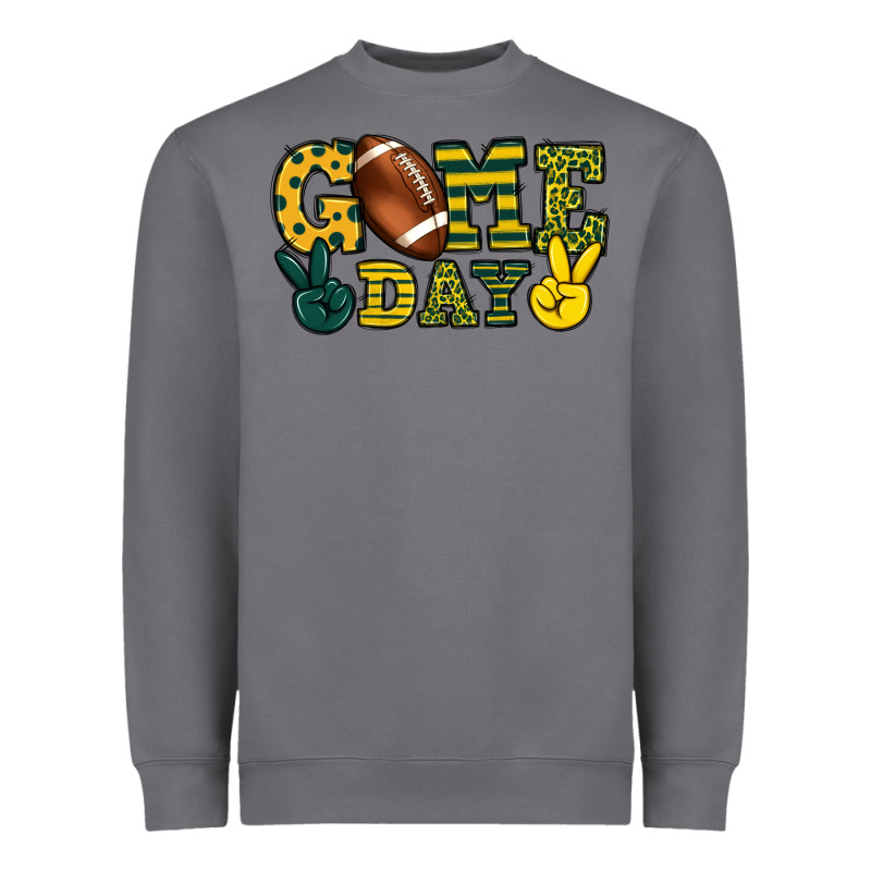 Game Day Yellow And Green Team Color Heavyweight Sweatshirt by HowdyJamesFarm | Teevron