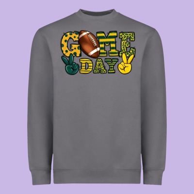 Game Day Yellow And Green Team Color Heavyweight Sweatshirt Designed By Howdyjamesfarm