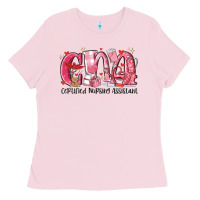Bubblegum Pink cna certified valentine nursing assistant valentin Ladies Tee - MaliasSmallBusiness