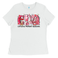 White cna certified valentine nursing assistant valentin Ladies Tee - MaliasSmallBusiness