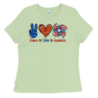 Matcha Peace Love America Ladies Tee - Jasminsmagicworld