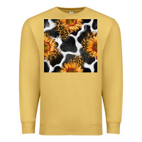 Antique Gold cowhide leopard sunflower seamless pattern Premium Sweatshirt - BundleAndBundleShop