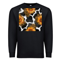 Black cowhide leopard sunflower seamless pattern Premium Sweatshirt - BundleAndBundleShop