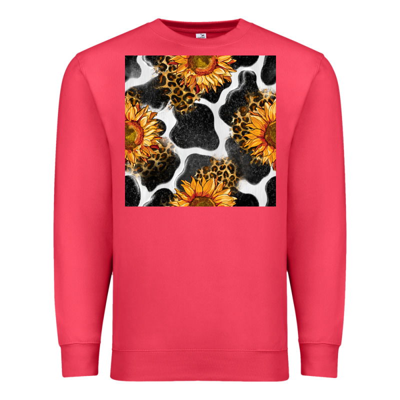 Cowhide Leopard Sunflower Seamless Pattern Premium Sweatshirt by BundleAndBundleShop | Teevron