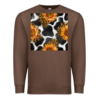 Chestnut cowhide leopard sunflower seamless pattern Premium Sweatshirt - BundleAndBundleShop