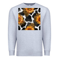 Heather Grey cowhide leopard sunflower seamless pattern Premium Sweatshirt - BundleAndBundleShop