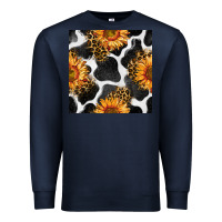 Navy cowhide leopard sunflower seamless pattern Premium Sweatshirt - BundleAndBundleShop