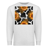 Oatmeal Heather cowhide leopard sunflower seamless pattern Premium Sweatshirt - BundleAndBundleShop