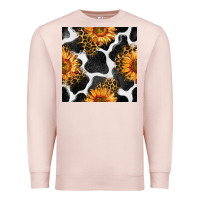 Pale Pink cowhide leopard sunflower seamless pattern Premium Sweatshirt - BundleAndBundleShop