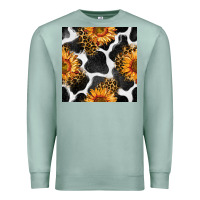 Seafoam cowhide leopard sunflower seamless pattern Premium Sweatshirt - BundleAndBundleShop