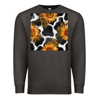 Smoke cowhide leopard sunflower seamless pattern Premium Sweatshirt - BundleAndBundleShop