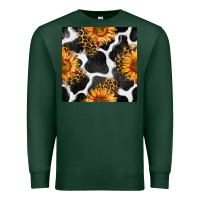 Sports Green cowhide leopard sunflower seamless pattern Premium Sweatshirt - BundleAndBundleShop