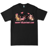 Black happy valentines day cats Premium Tee - MaliasSmallBusiness