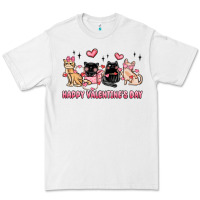 White happy valentines day cats Premium Tee - MaliasSmallBusiness